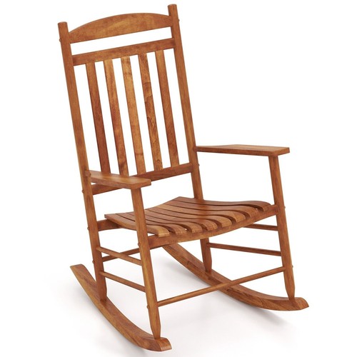 Wooden rocking chair high - rocking, high-back