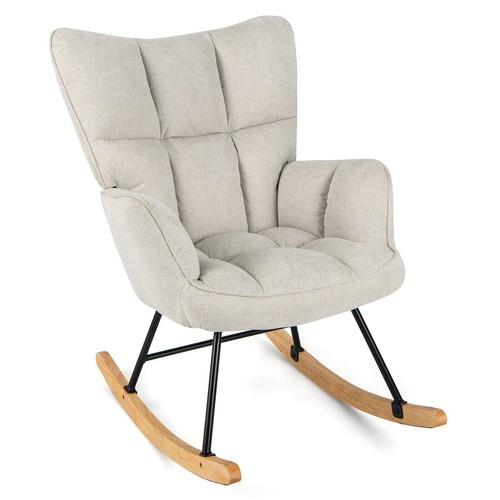 Costway modern linen - linen, rocking